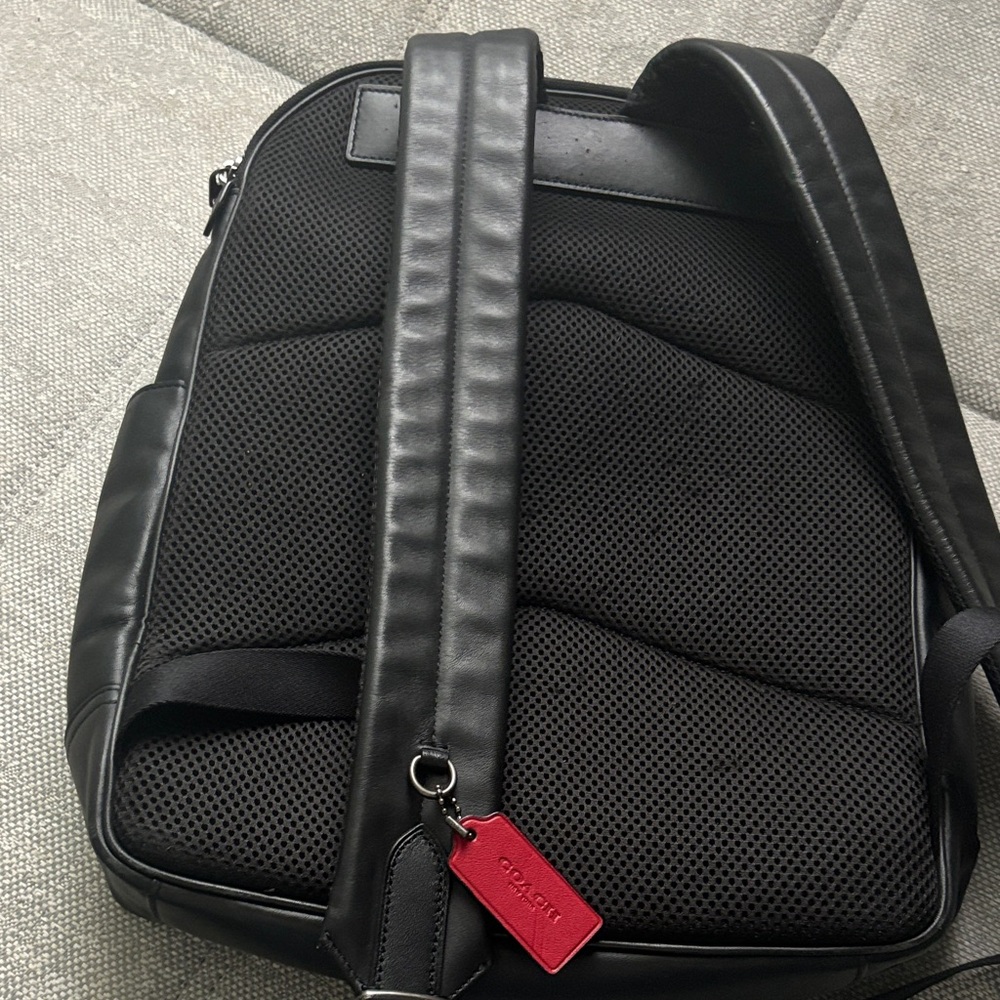 Coach Men's Gray and Multicolor Stripe Backpack - Picture 2 of 4